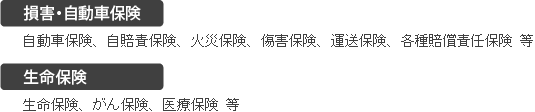 損害・自動車保険、生命保険